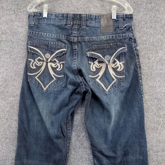 Project Mayhem Men's Straight Jeans Blue 32x32 Dark Wash Denim 5-Pocket - Picture 6 of 11